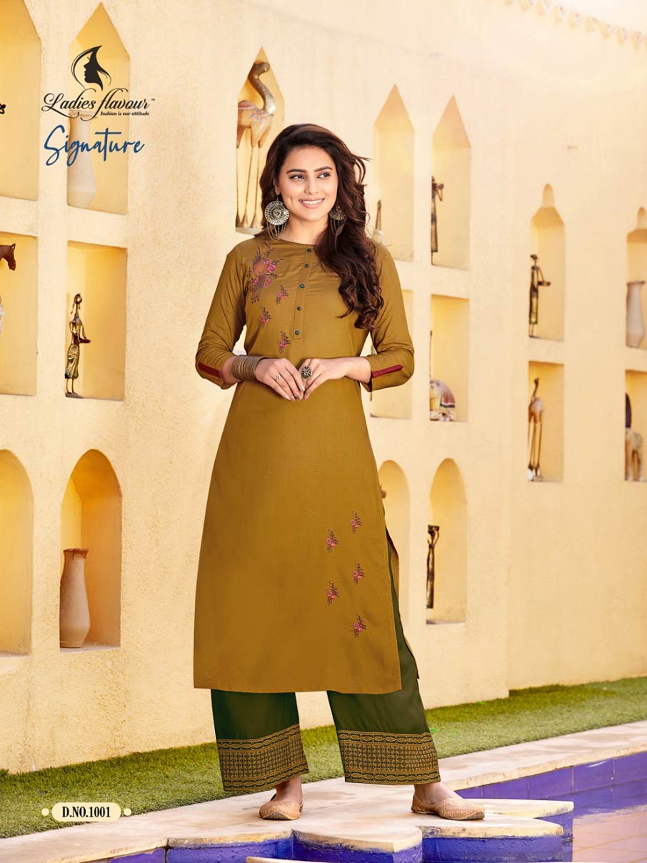 Signature Vol-2 Rayon Embroidery Kurti Set Signature Vol-2 Rayon Embroidery Kurti Set